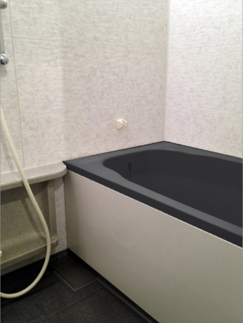 提案した黒の浴槽の風呂リフォーム